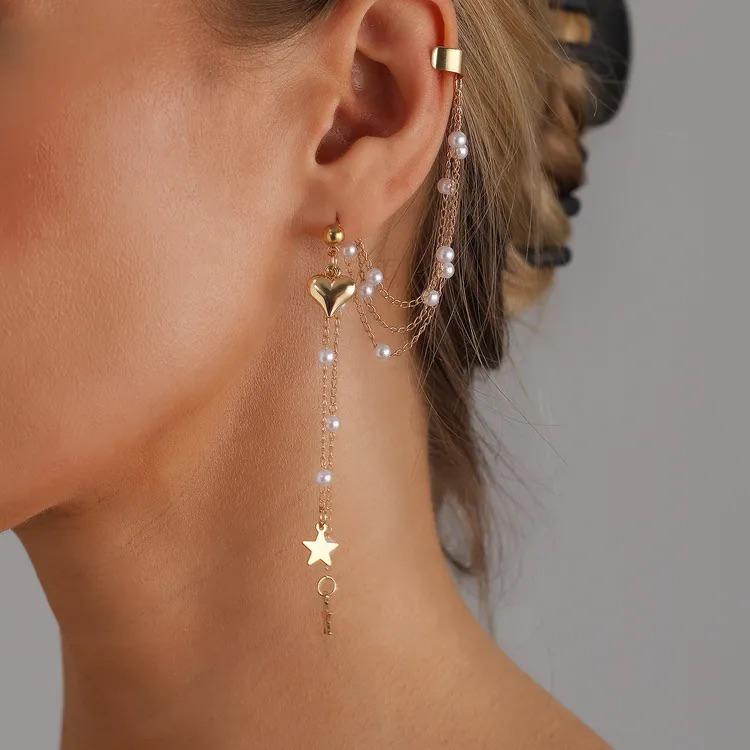 Pearls & Gold Earring/Cuff