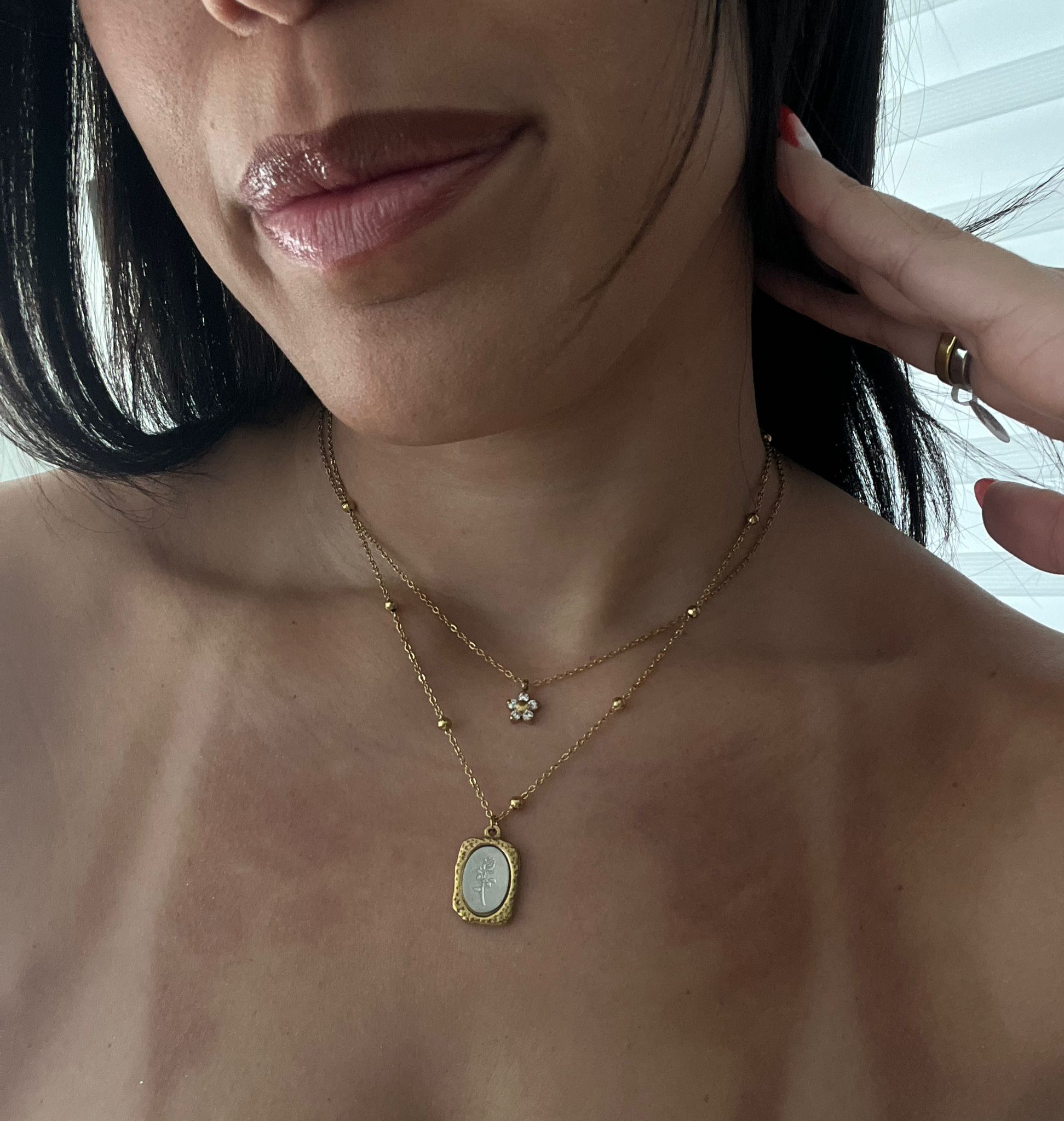 Square Floral Necklace